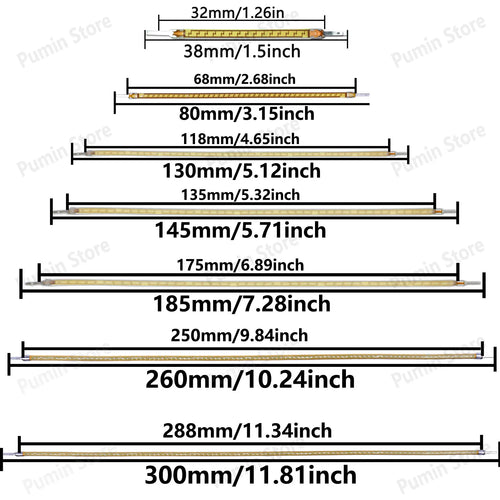 10pcs LED Flexible Filament DC3V Retro Edison Filament Bulb 38mm 60mm 80mm 130mm 145mm 185mm 260mm 300mm Green Blue Pink 2200K