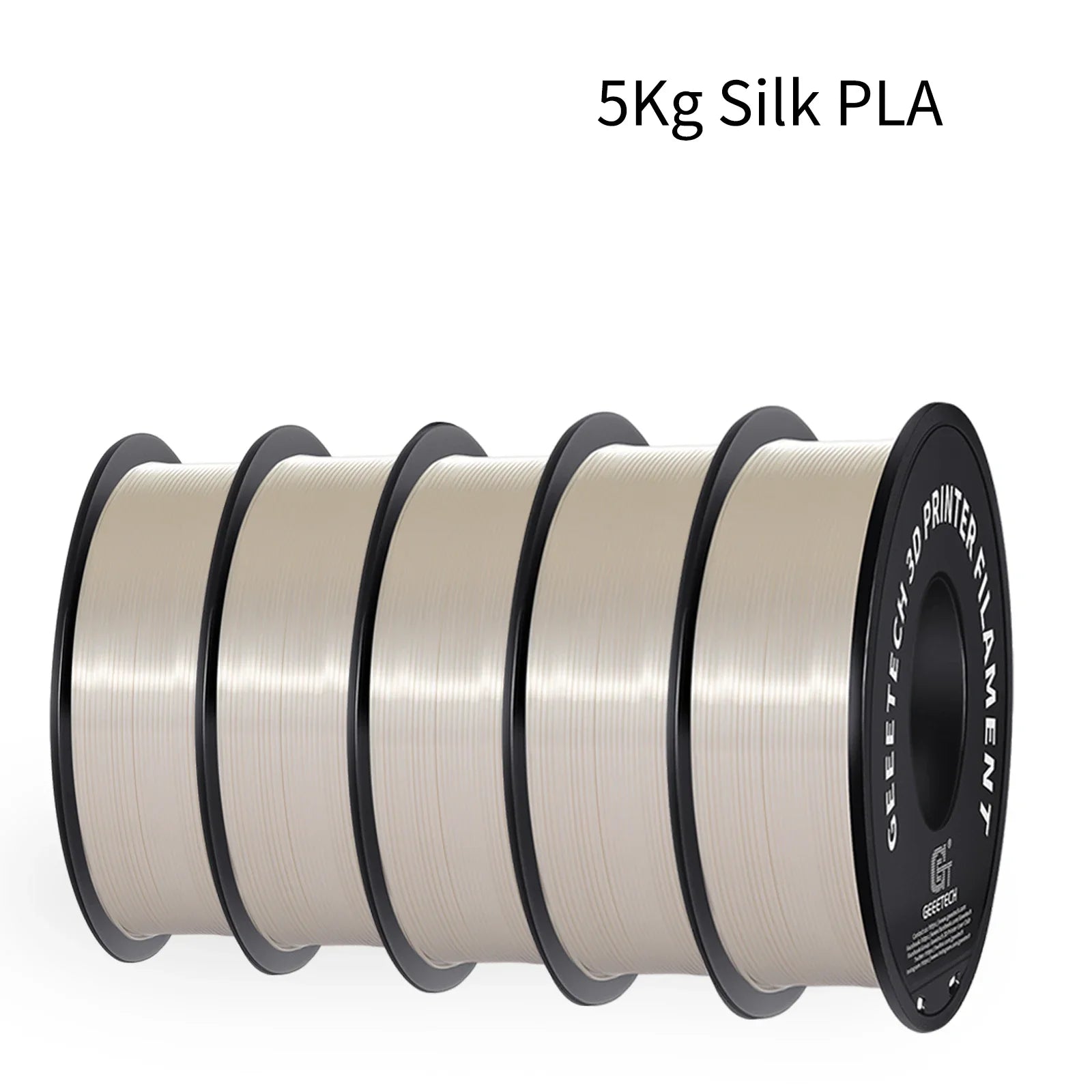 GEEETECH 5Rolls 3D Silk PLA Filament 1Kg/roll 1.75mm Spool Wire For 3D Printer Material,Safety, Vacuum packaging