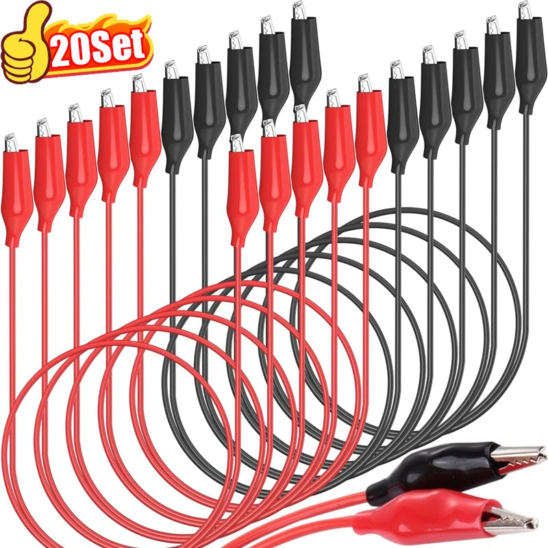 Alligator Clips Electrical Insulate Test Leads Dual Ended Crocodile Clip Jumper Wire for Circuit Connection Electrical Testing